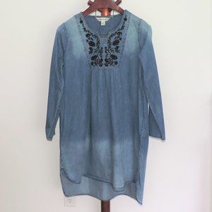 Tantrums beaded hi-low denim dress